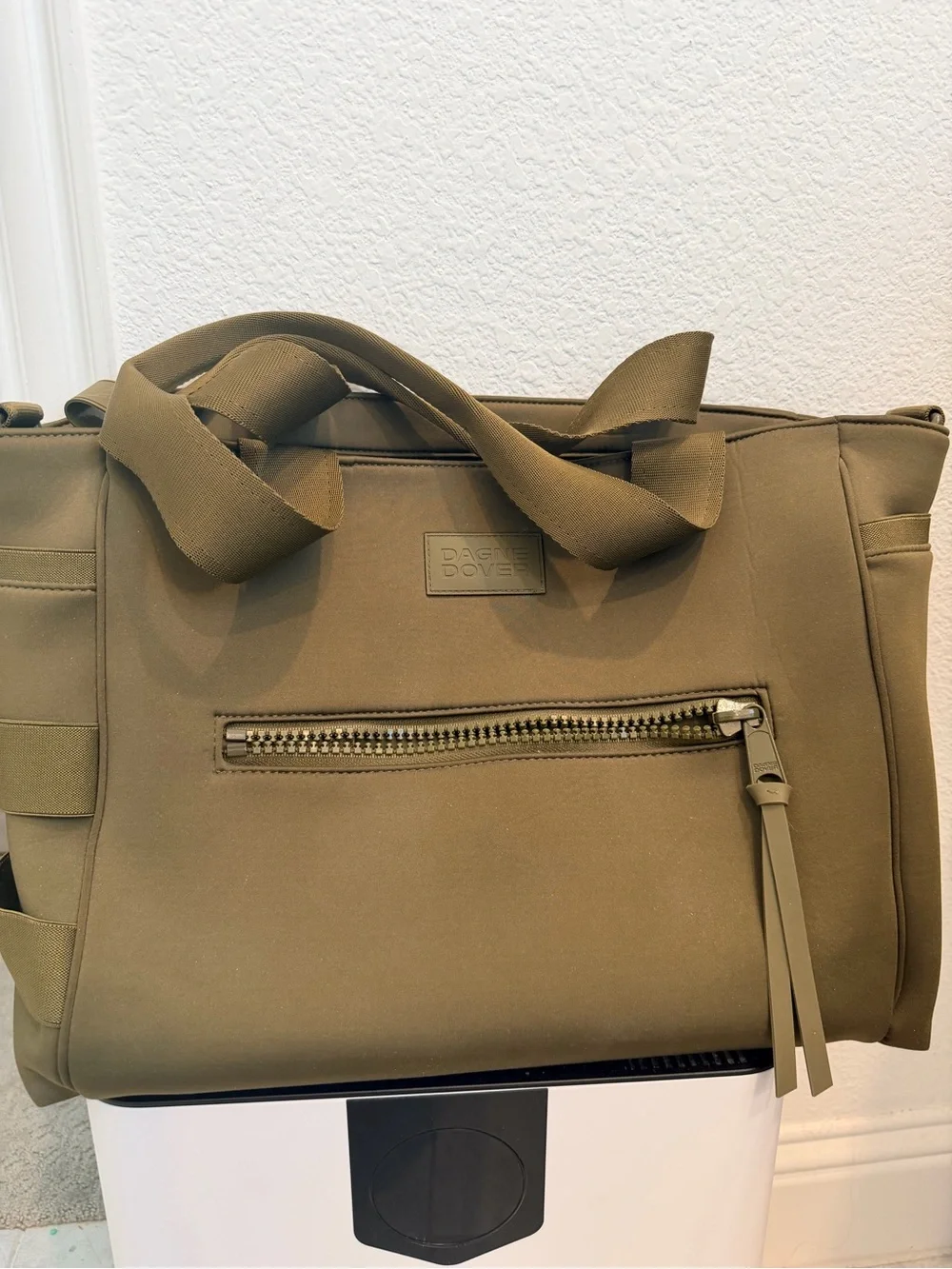 Dagne Dover Olive Zip-Front Tote
